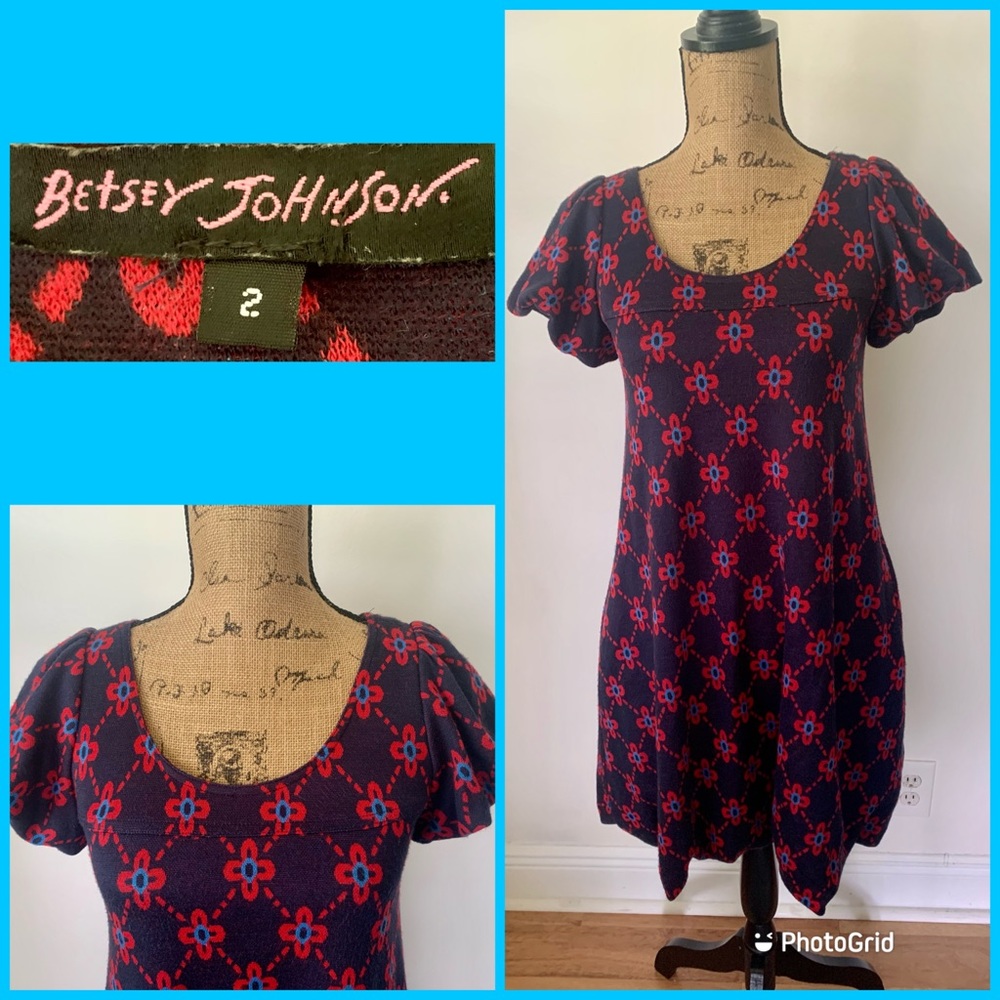 Betsey Johnson Floral Mod Babydoll Bubble Dress